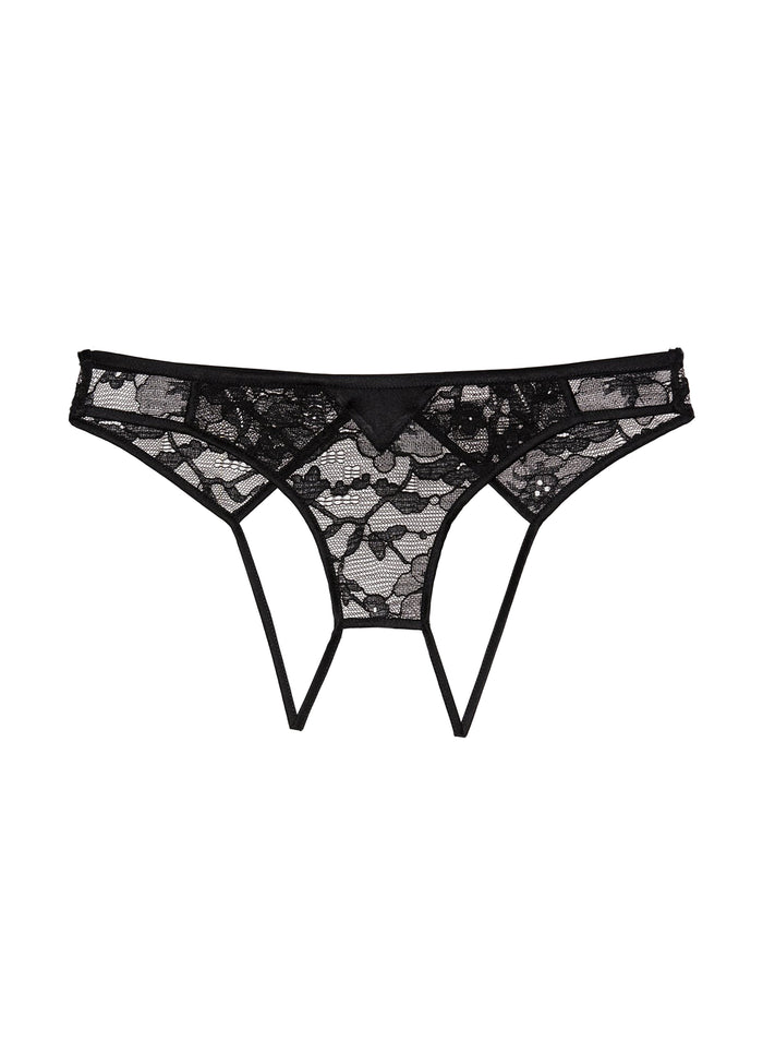 Magnolia Lace Ouvert Panty-black-Fleur du Mal-flat