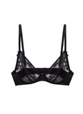 Magnolia Lace Unlined Demi Bra-black-Fleur du Mal-flat