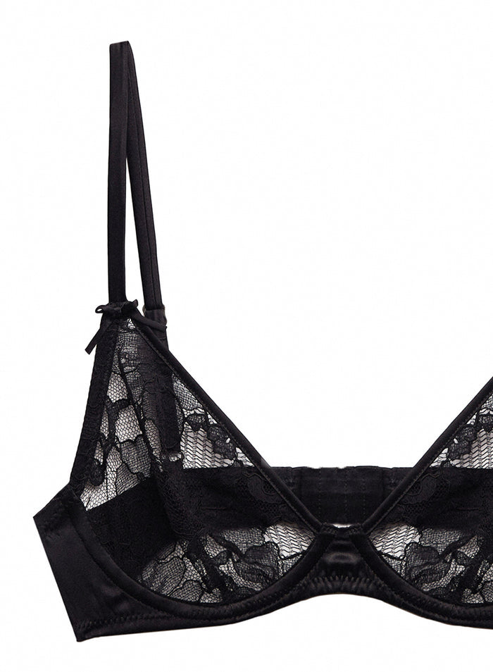 Magnolia Lace Unlined Demi Bra-black-flat