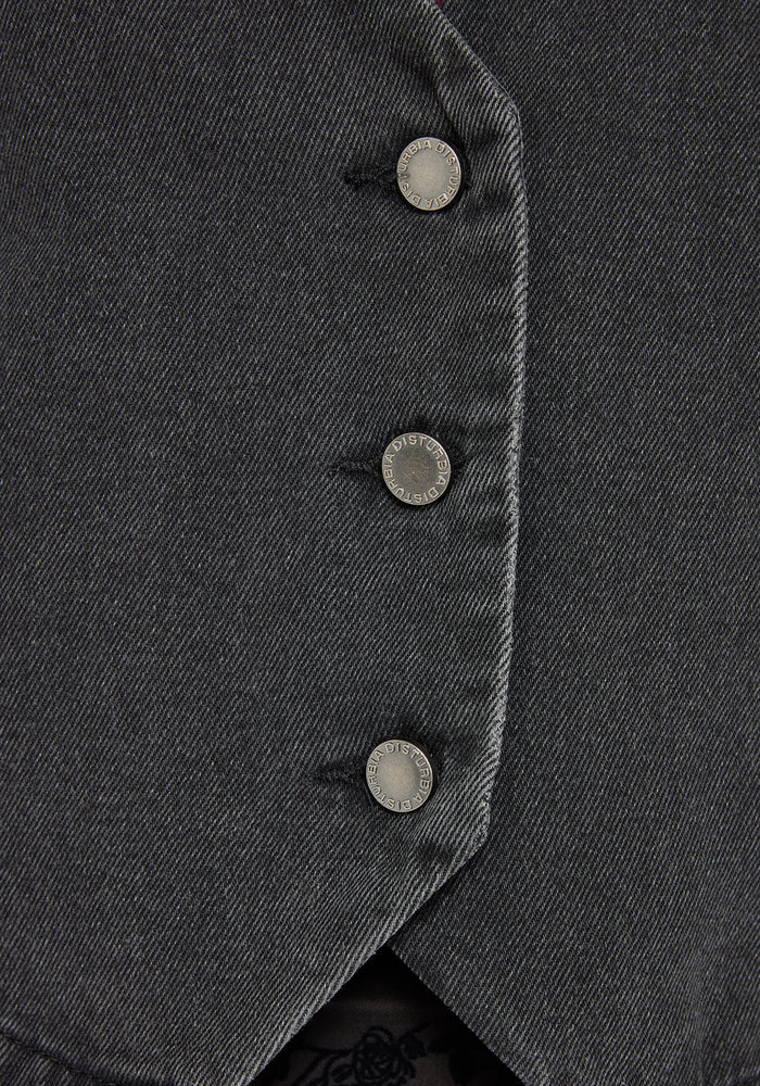 Maleah Embroidered Denim Waistcoat