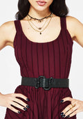 Mamba Debossed Belt With Snake Buckle - Black