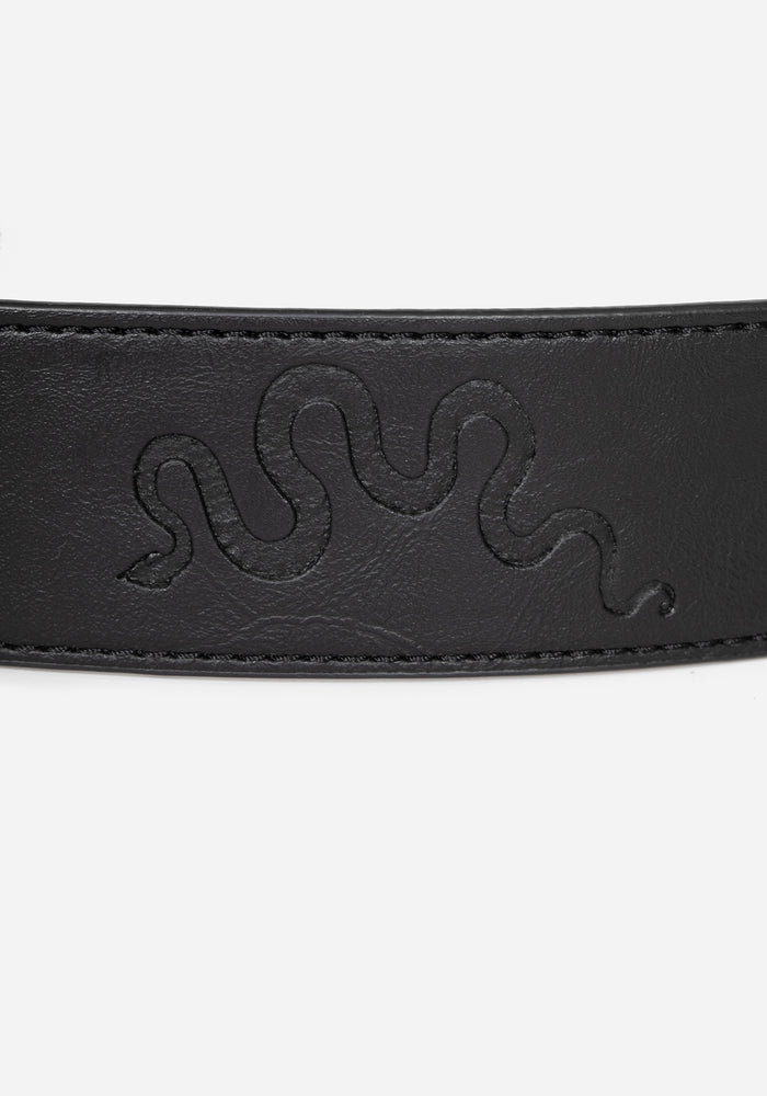 Mamba Debossed Belt With Snake Buckle