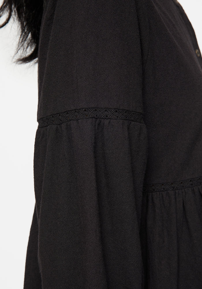 Marigold Cotton Button Up Smock Mini Dress
