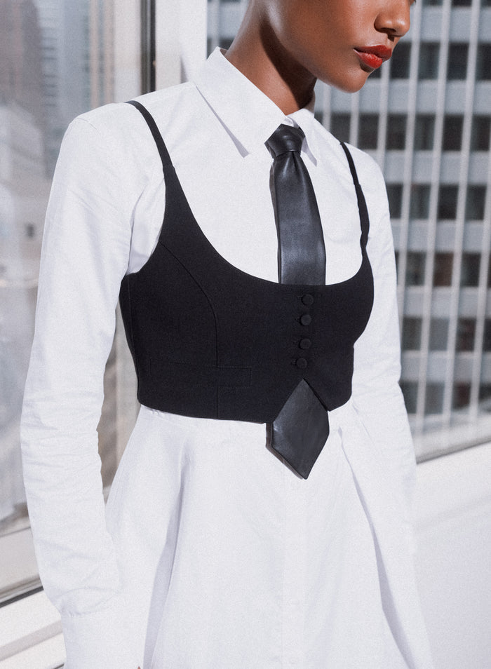 Maxwell Cropped Vest-black