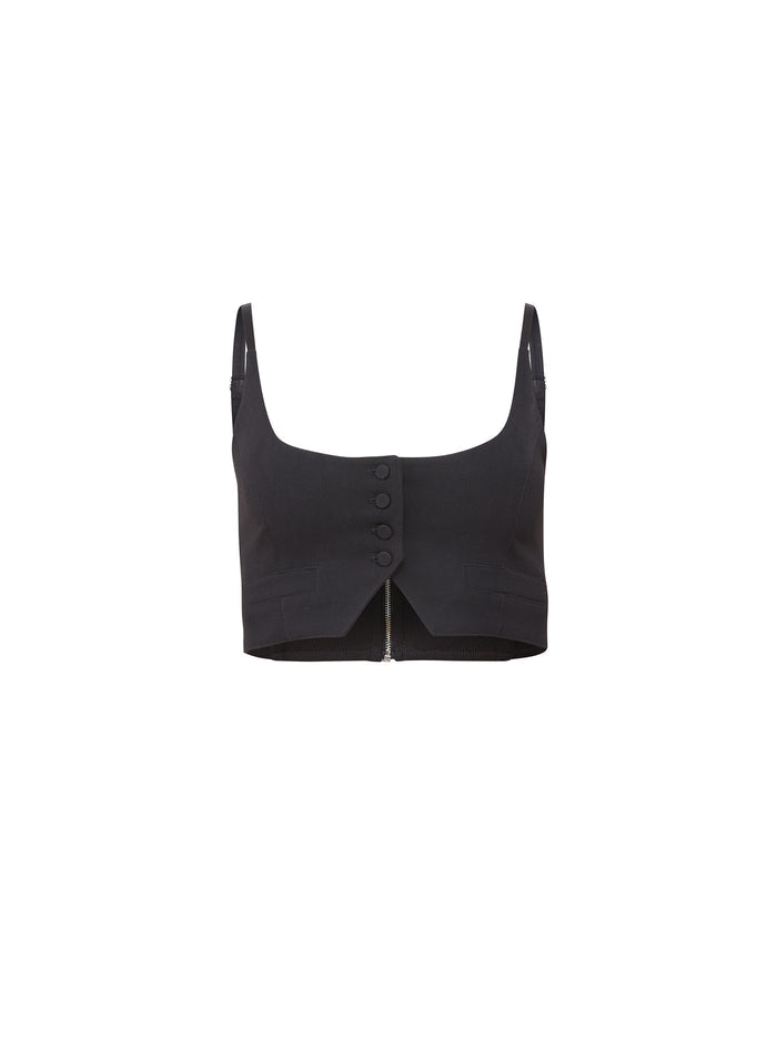 Maxwell Cropped Vest-black-detail