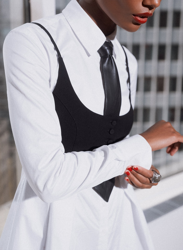 Maxwell Cropped Vest-black