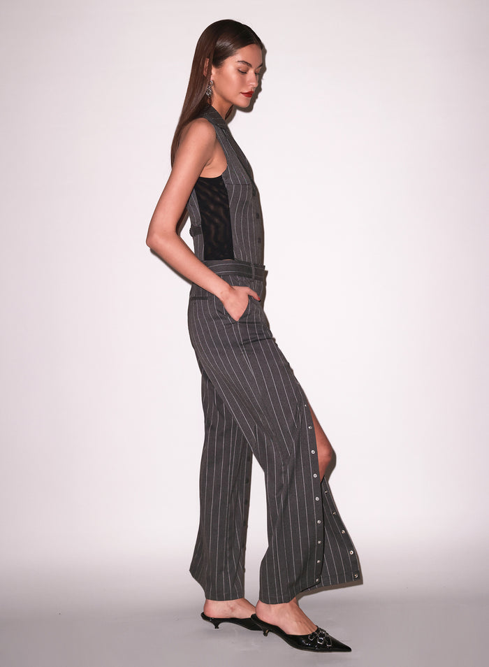 Maxwell Undo Me Pant-dark grey pinstripe