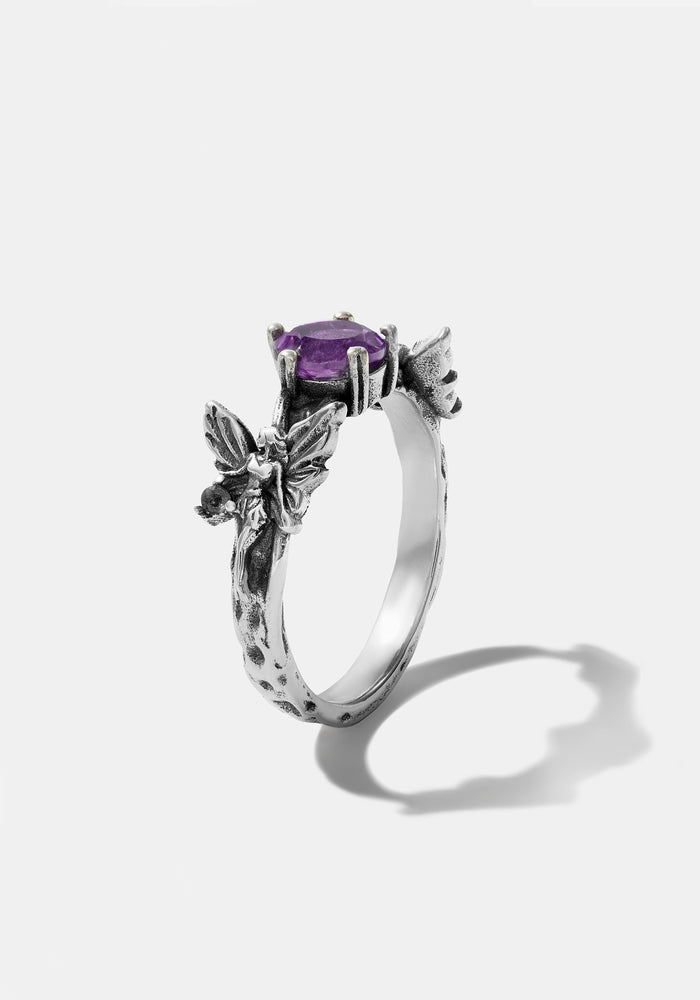 Maypole Sterling Silver Amethyst Fairy Ring