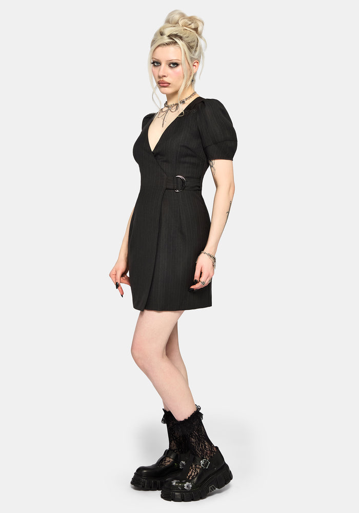 Meliora Wrap Embroidered Mini Dress US 2