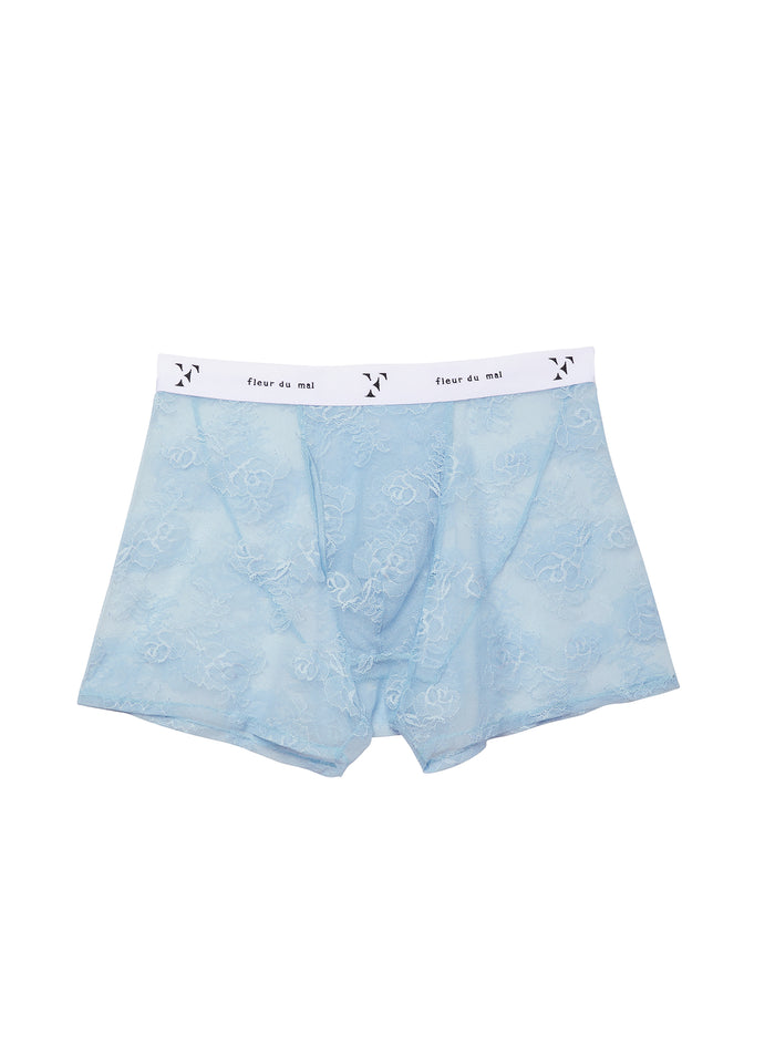 Men's Bouquet Lace Boxer Brief-blue-flat