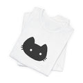 Minimal Black Cat Tee — Cute Kawaii Cat Face T-Shirt