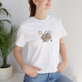 Minimal Botanical Tee — Neutral Leaf & Stars Graphic Shirt