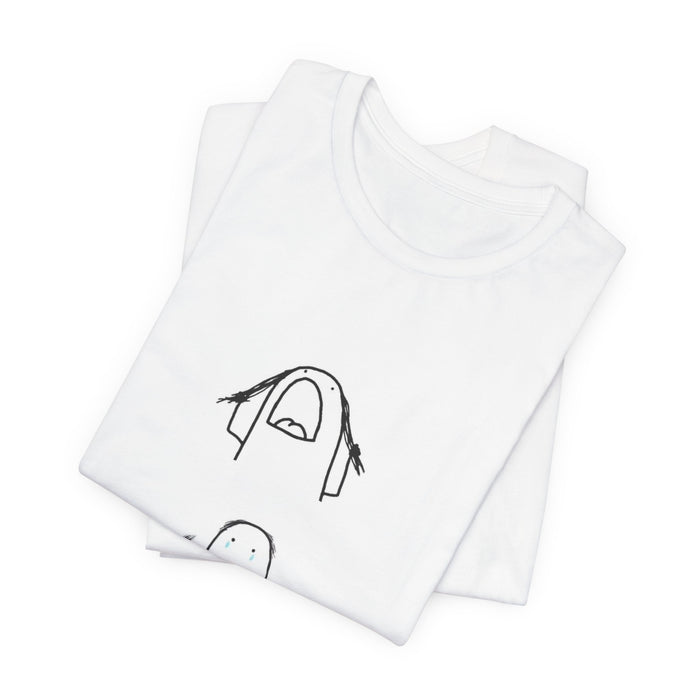 Minimalist Doodle Tee - Funny Face Sketch Graphic T-Shirt