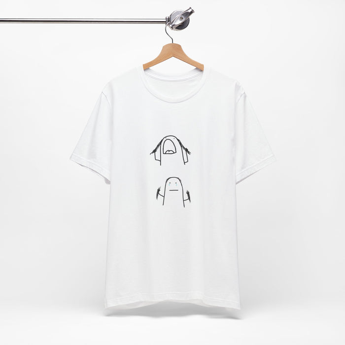 Minimalist Doodle Tee - Funny Face Sketch Graphic T-Shirt