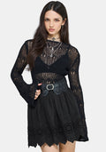 Moirae Contrast Broderie Hem Mini Skirt