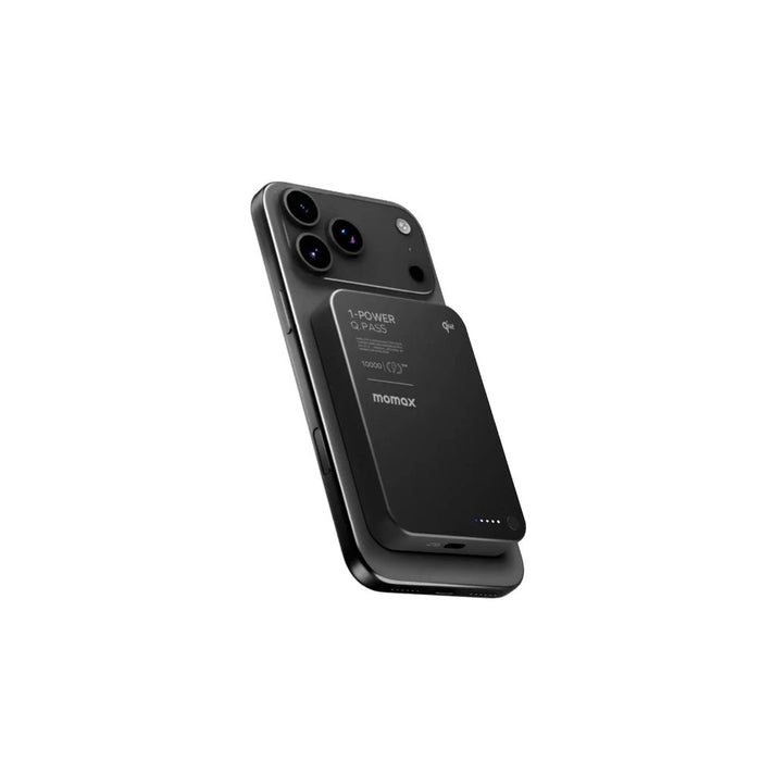 Momax 1-Power Q.Pass 10000mAh Qi2 Magnetic Wireless Power Bank - Black