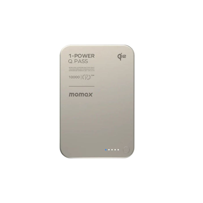 Momax 1-Power Q.Pass 10000mAh Qi2 Magnetic Wireless Power Bank - Desert Titanium