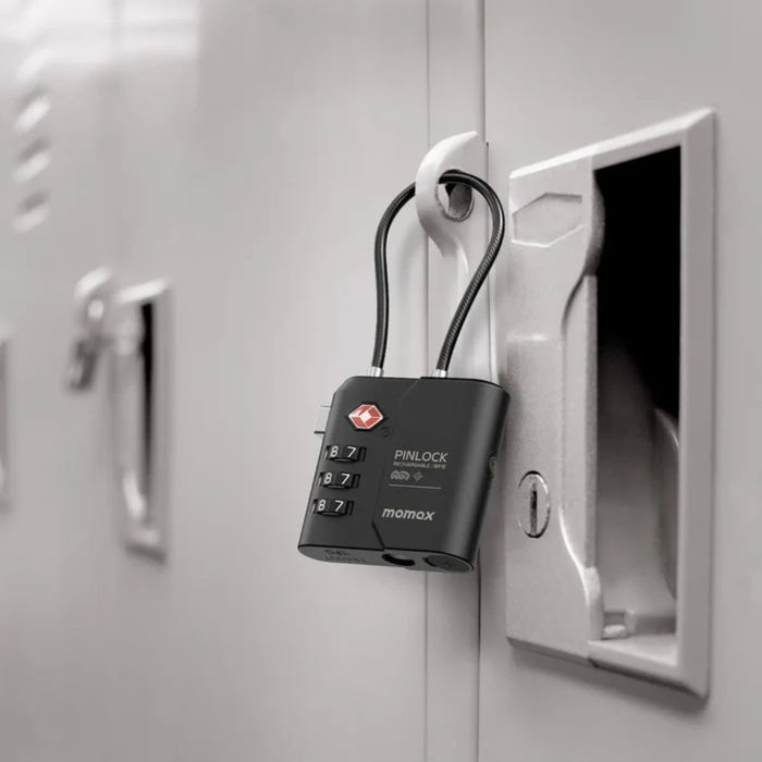 Momax PinLock Find My Locator with TSA Padlock - Black