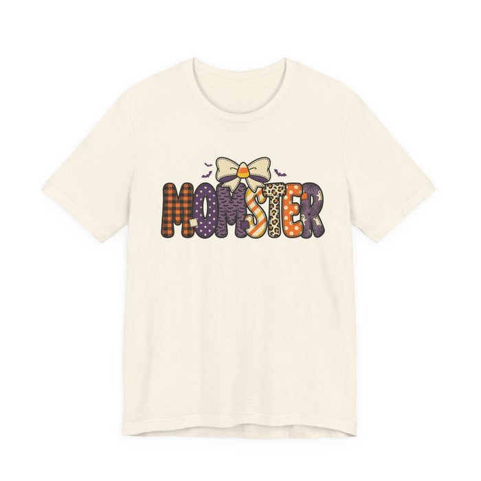Momster Halloween Graphic Tee | Halloween Mom T-Shirt, Spooky Bat Bow Design