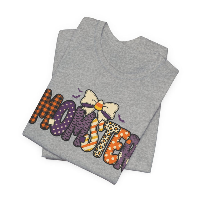 Momster Halloween Graphic Tee | Halloween Mom T-Shirt, Spooky Bat Bow Design