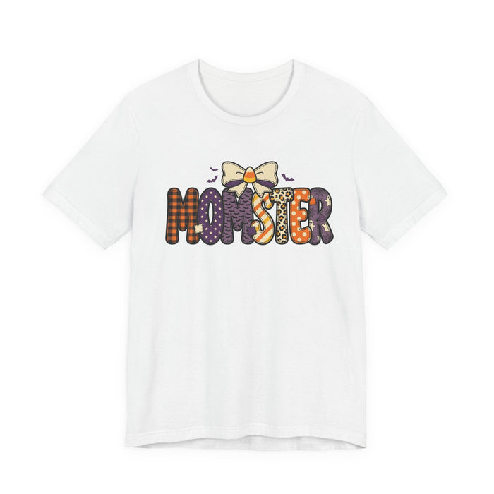Momster Halloween Graphic Tee | Halloween Mom T-Shirt, Spooky Bat Bow Design