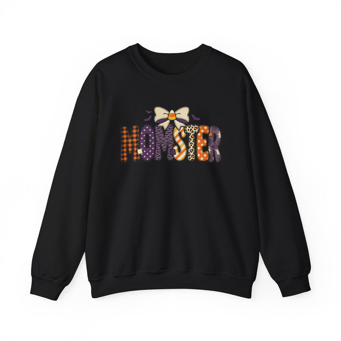 Momster Halloween Sweatshirt | Halloween Mom, Purple Orange Spooky Lettering