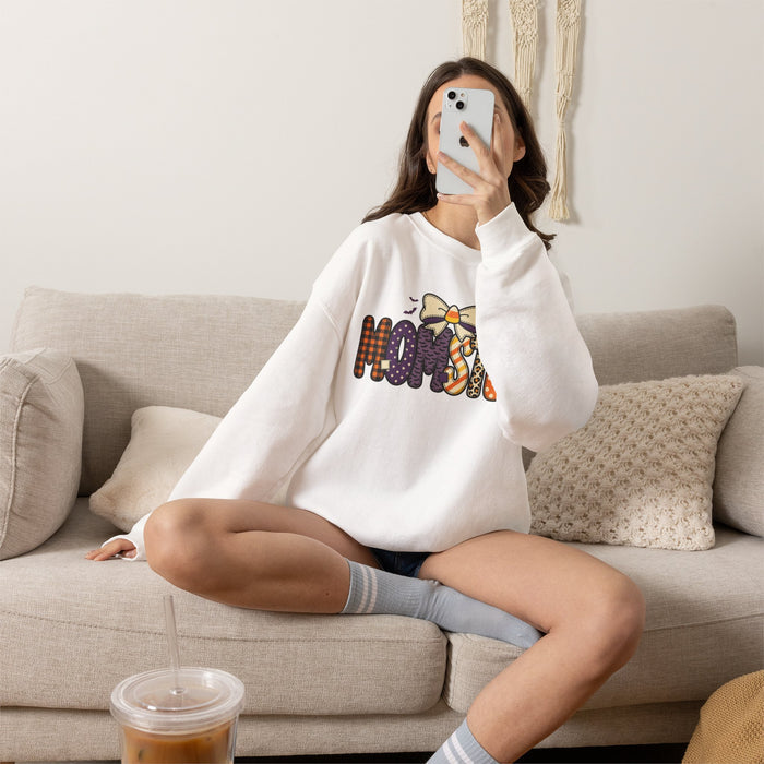Momster Halloween Sweatshirt | Halloween Mom, Purple Orange Spooky Lettering