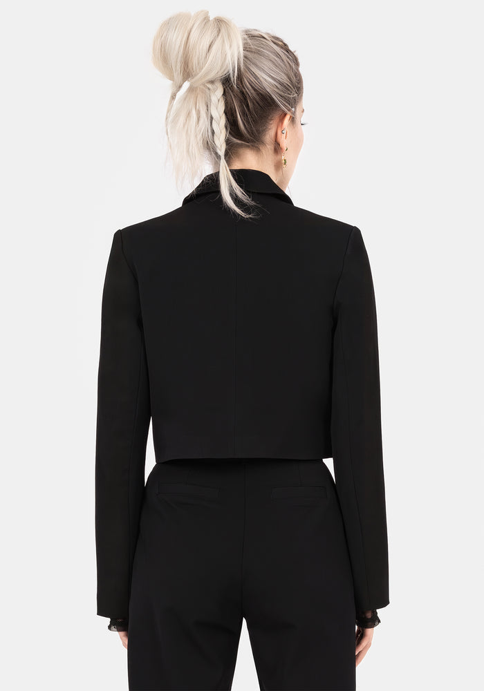 Mona Embroidered Crop Blazer