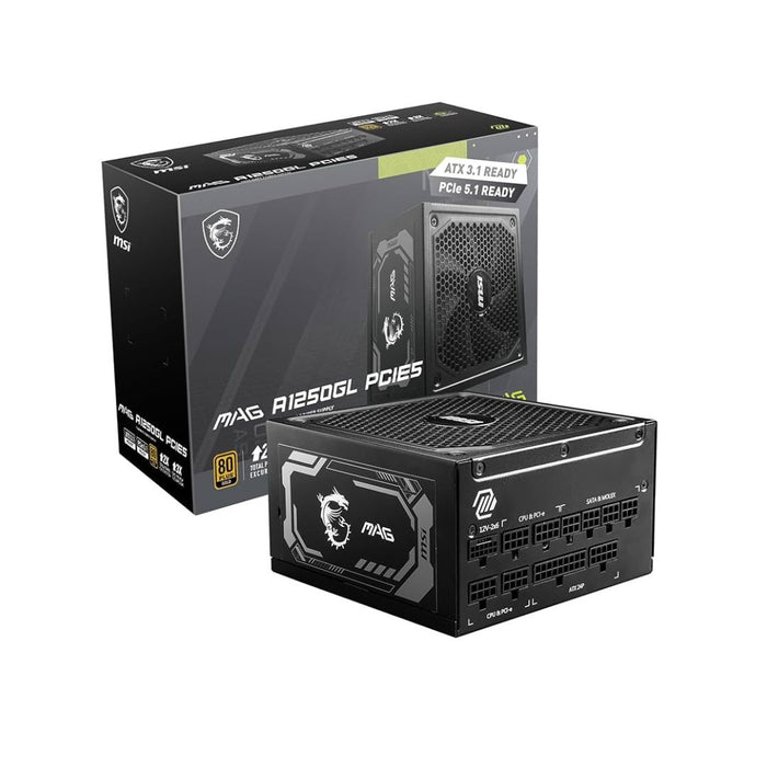 MSI MAG A1250GL 1250W PLUS Gold full modular - PCIE5, Power Supply