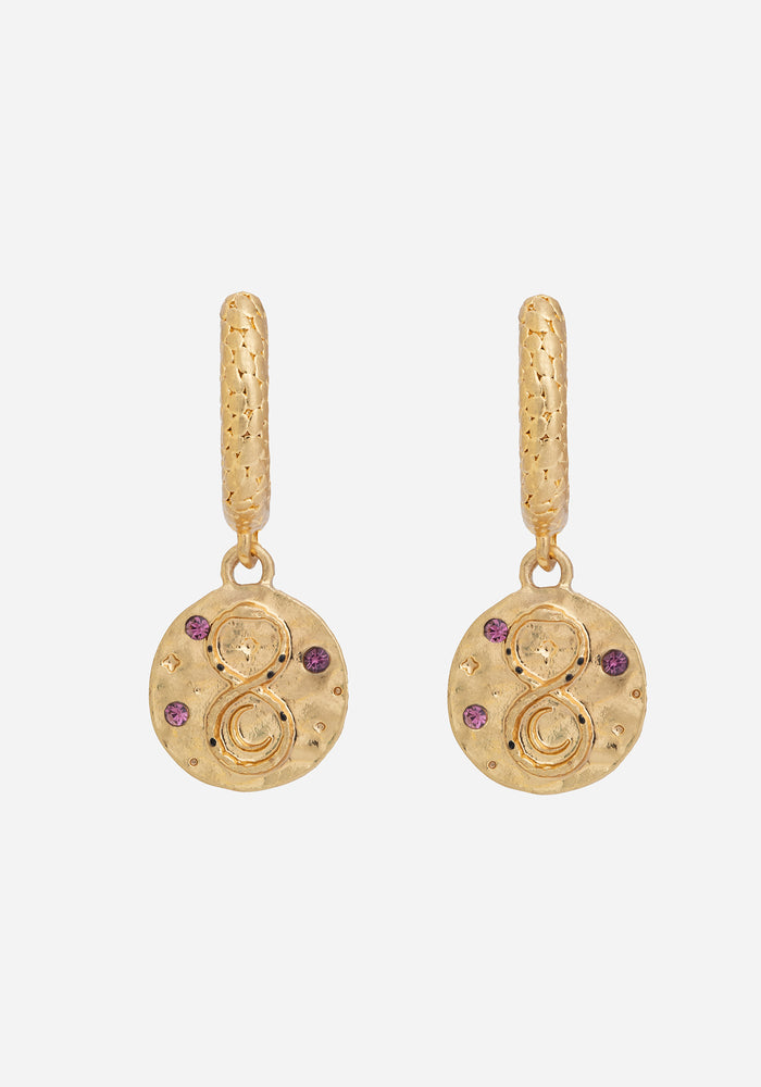 Naja Snake Charm Hoop Earrings