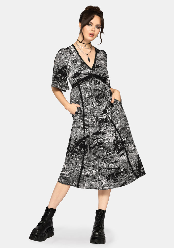 Nara Boudicca Printed Midi Dress