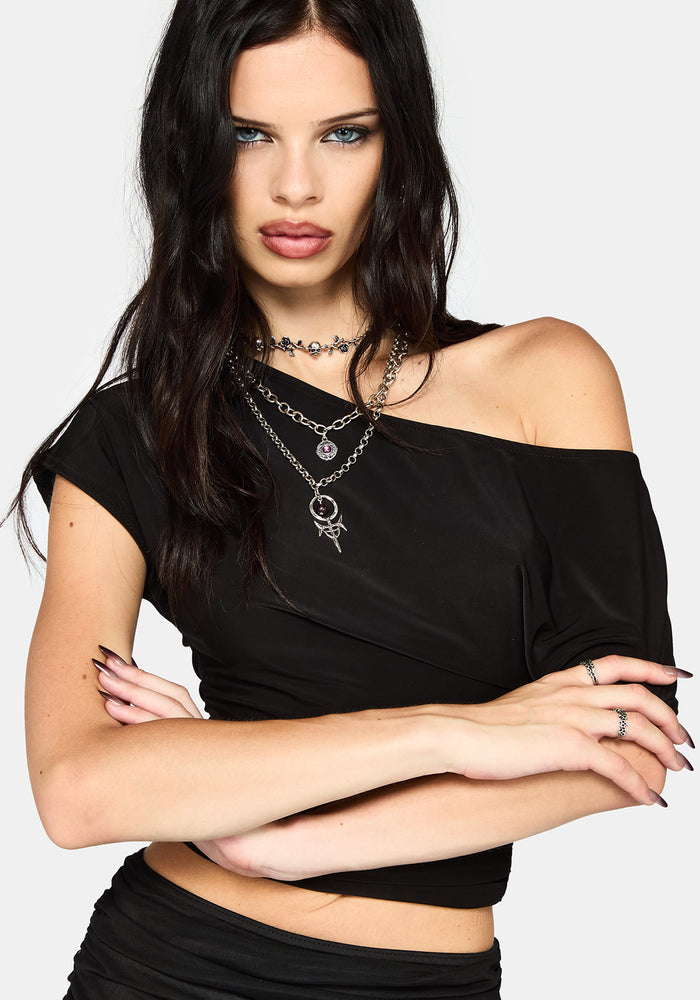 Neevah Slinky Short Sleeve Top