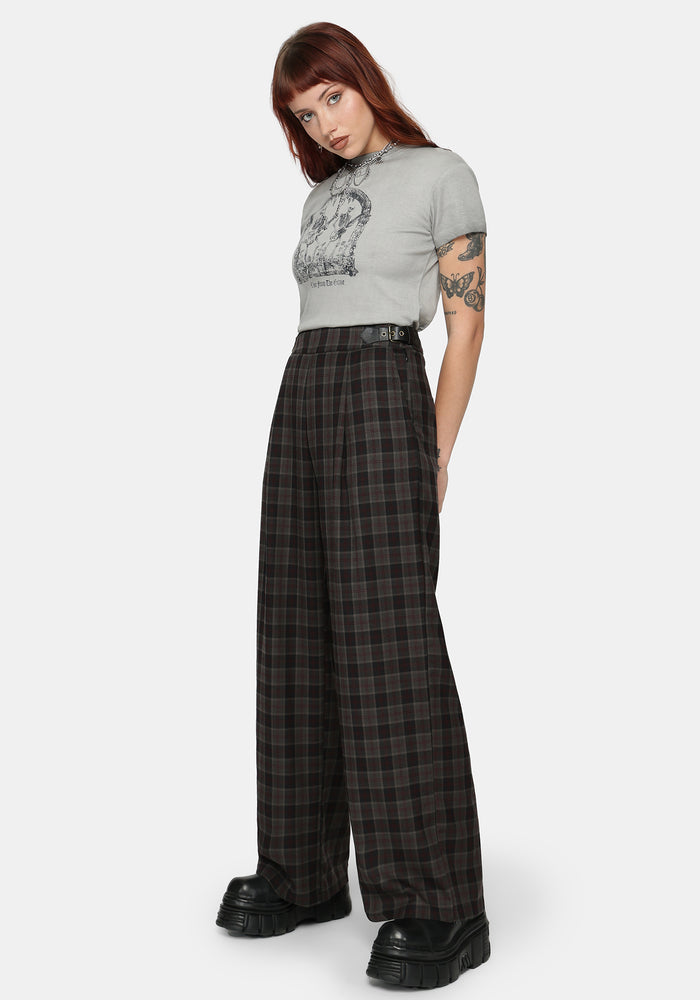 Nightingale Check Wide Trouser