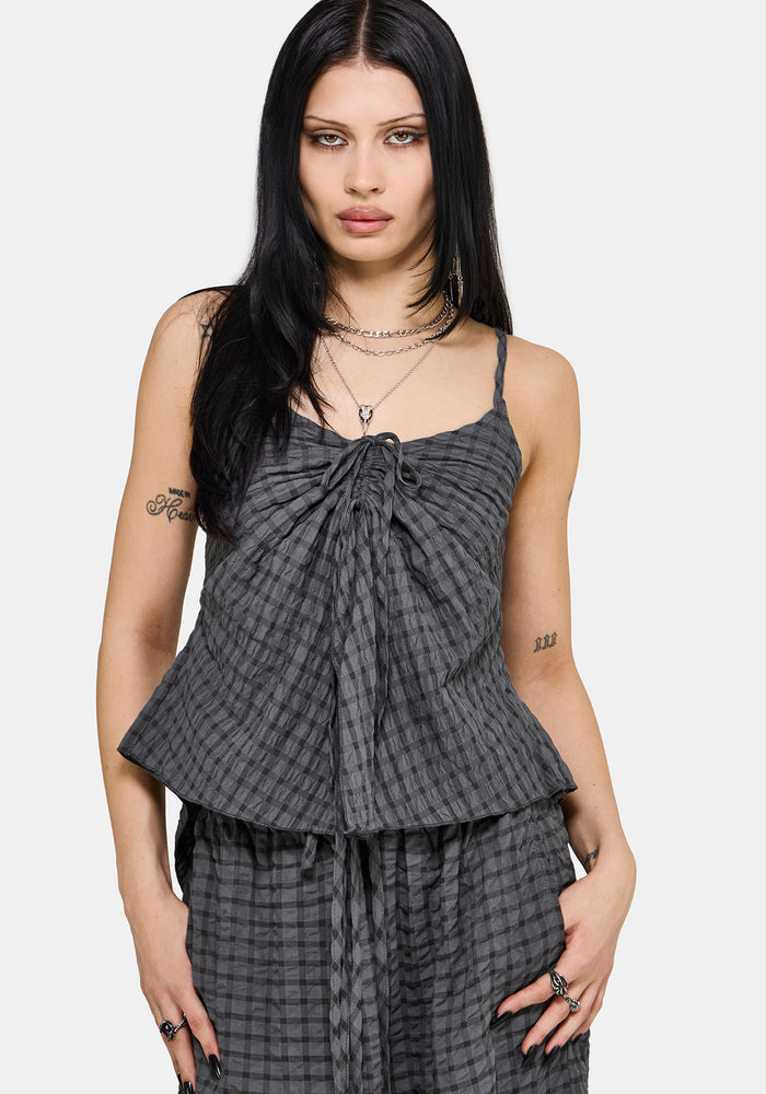 Nimira Check Ruche Hanky Hem Cami US 2