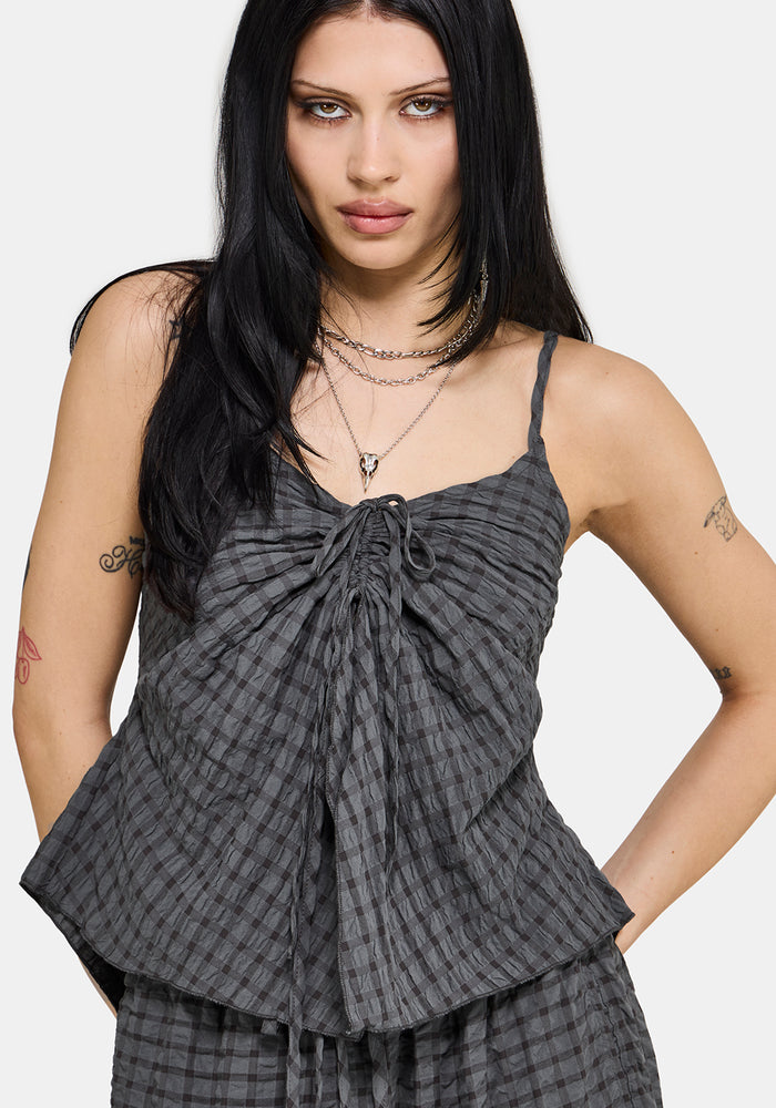 Nimira Check Ruche Hanky Hem Cami US 2