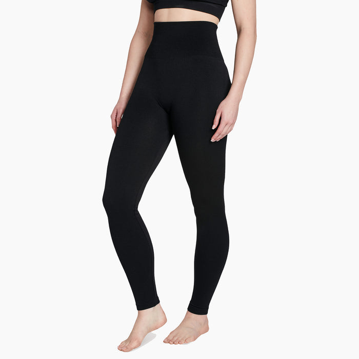 No-Dig Ribbed Waistband Seamless Solid Leggings
