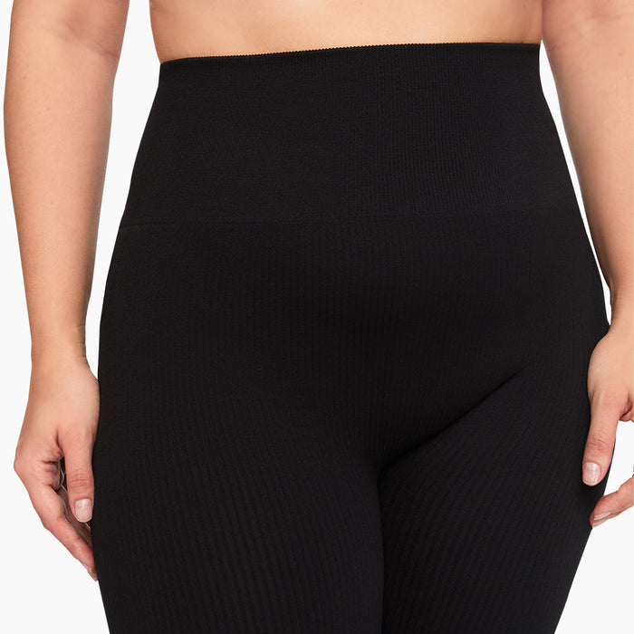No-Dig Ribbed Waistband Seamless Solid Leggings