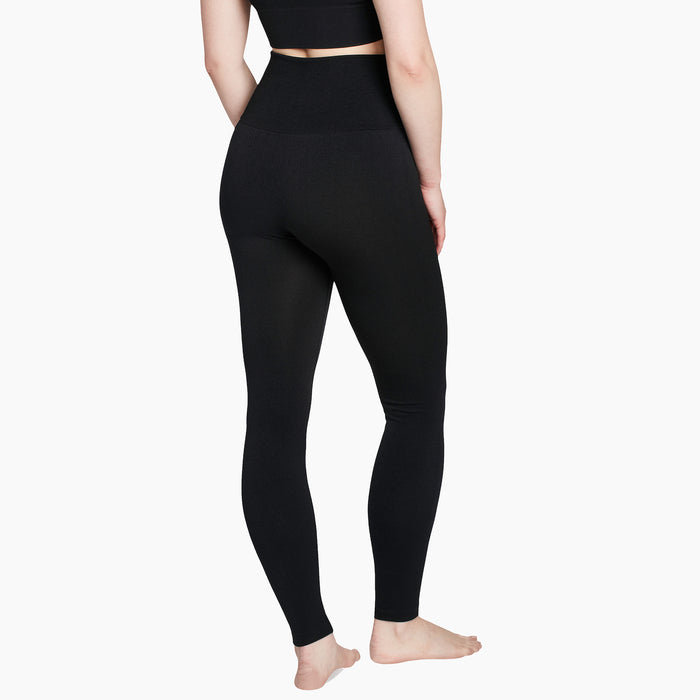 No-Dig Ribbed Waistband Seamless Solid Leggings