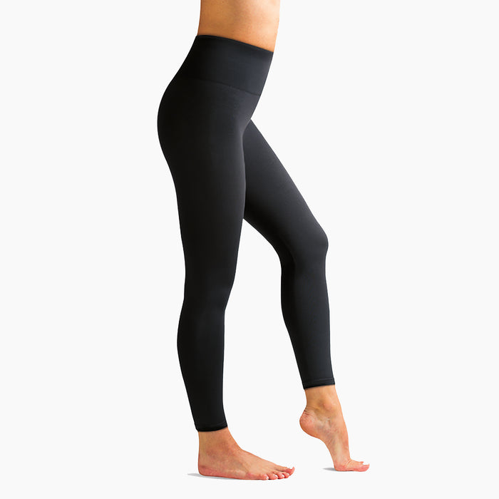 No-Dig Ribbed Waistband Solid Leggings