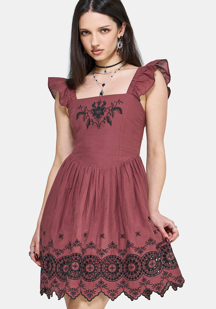 Noirette Broderie Mini Dress