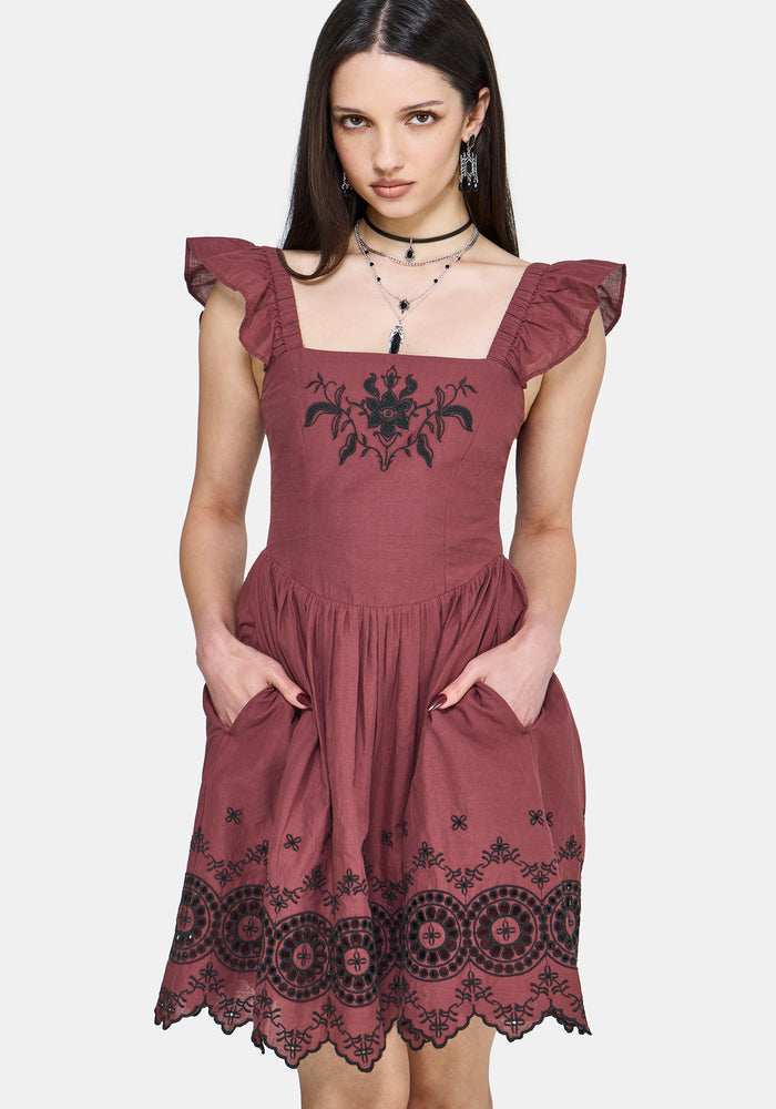 Noirette Broderie Mini Dress