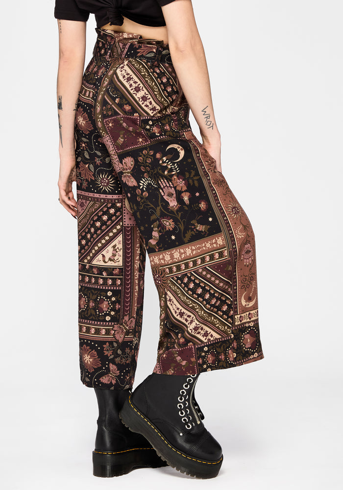 Nola Folk Patchwork Print Paperbag Culotte