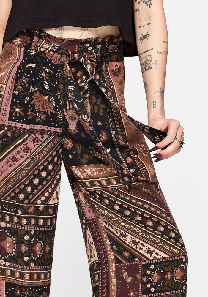 Nola Folk Patchwork Print Paperbag Culotte