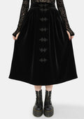Nova Velour Frog Closure Midi Skirt