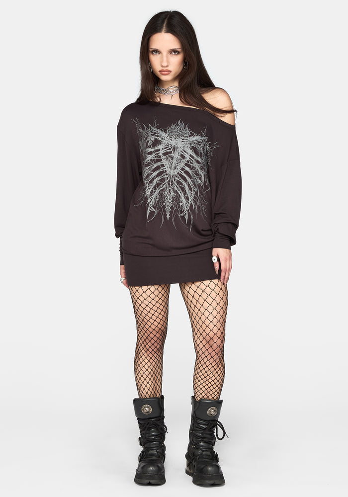 Nya Graphic Bodycon Skirt Mini Dress