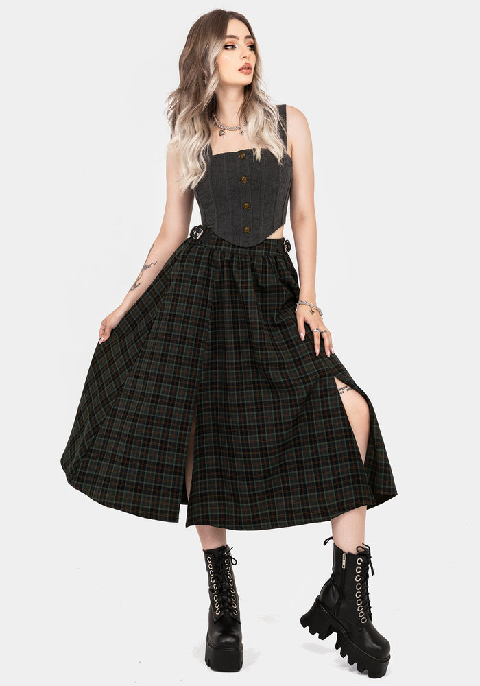 Ombra Button Front Sleeveless Corset Top