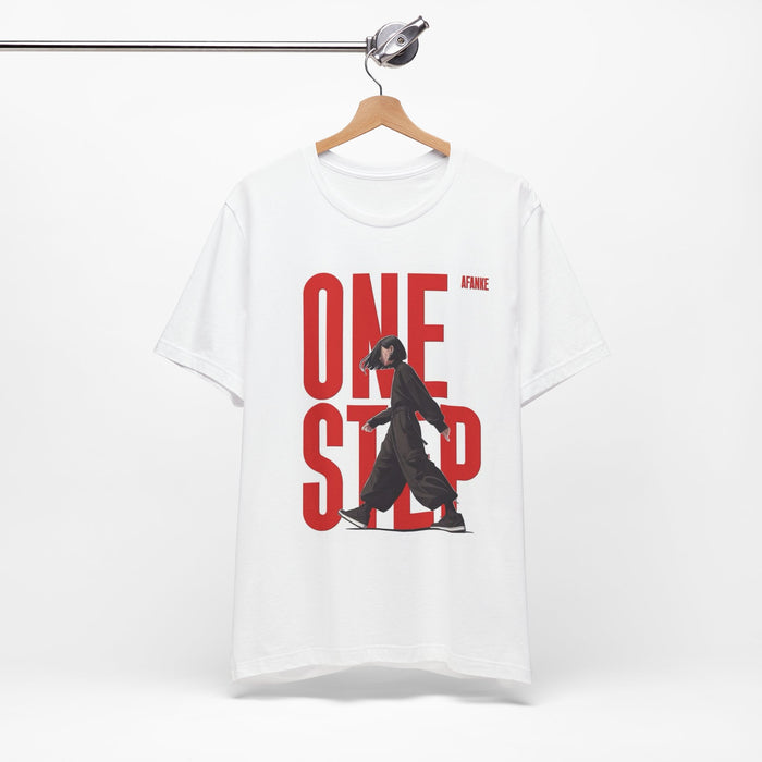 One Step Graphic Tee — Minimalist Streetwear Shirt