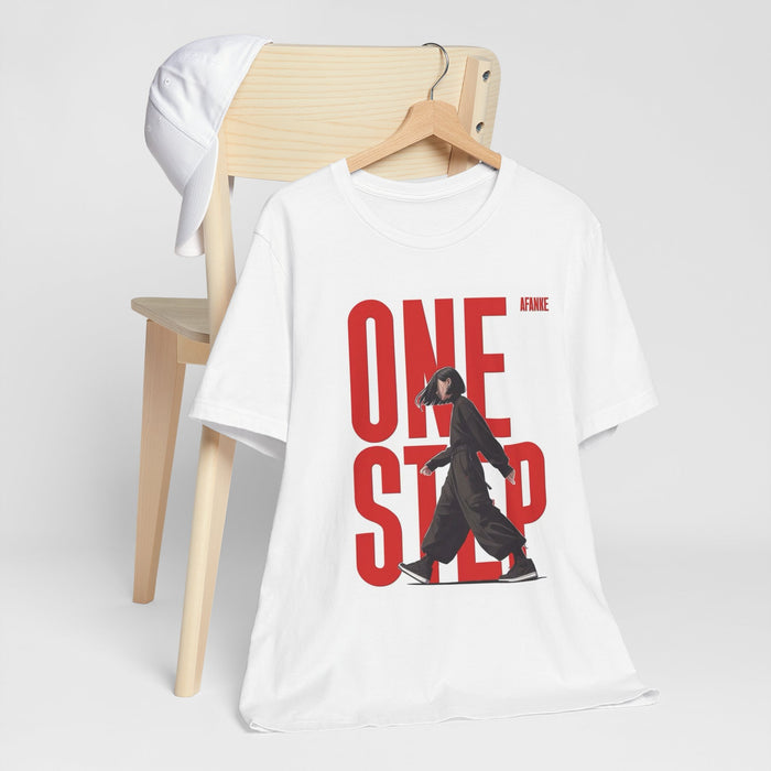 One Step Graphic Tee — Minimalist Streetwear Shirt