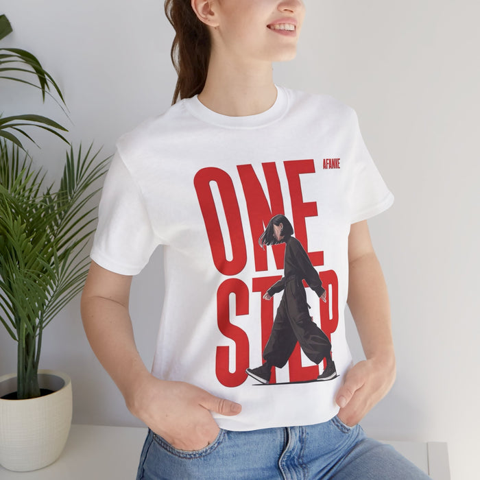 One Step Graphic Tee — Minimalist Streetwear Shirt