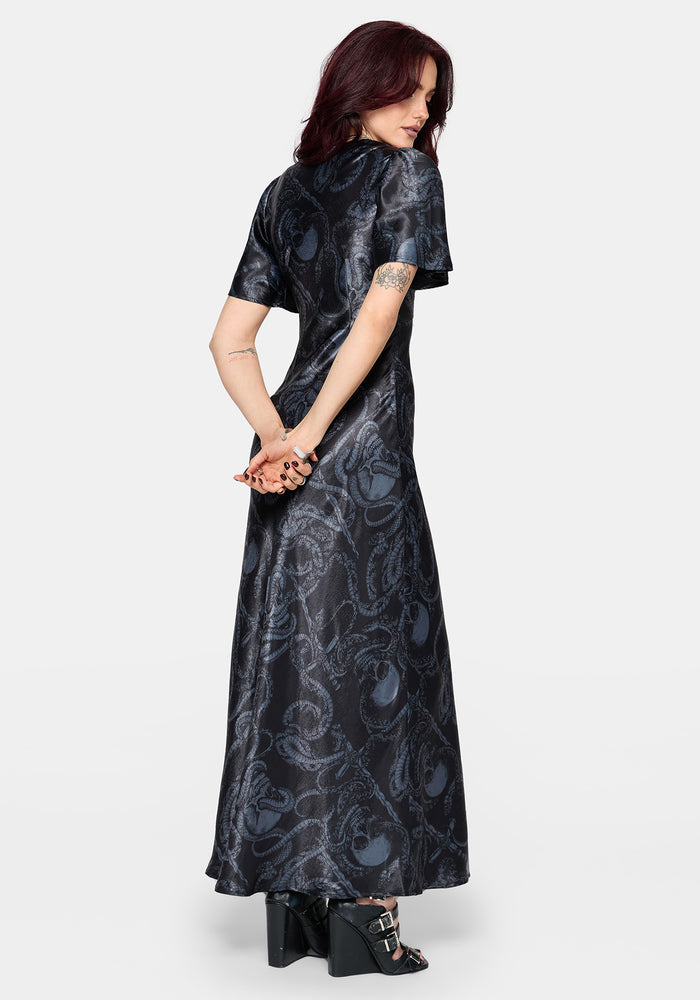 Ophion Print Satin Maxi Dress